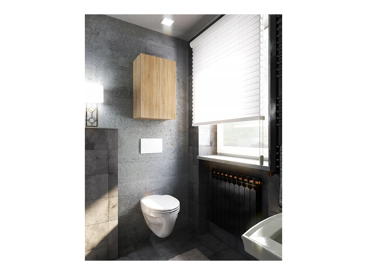 Armoire murale Chêne Sonoma 40x25x60cm – Meuble haut et colonne pour salle de bain