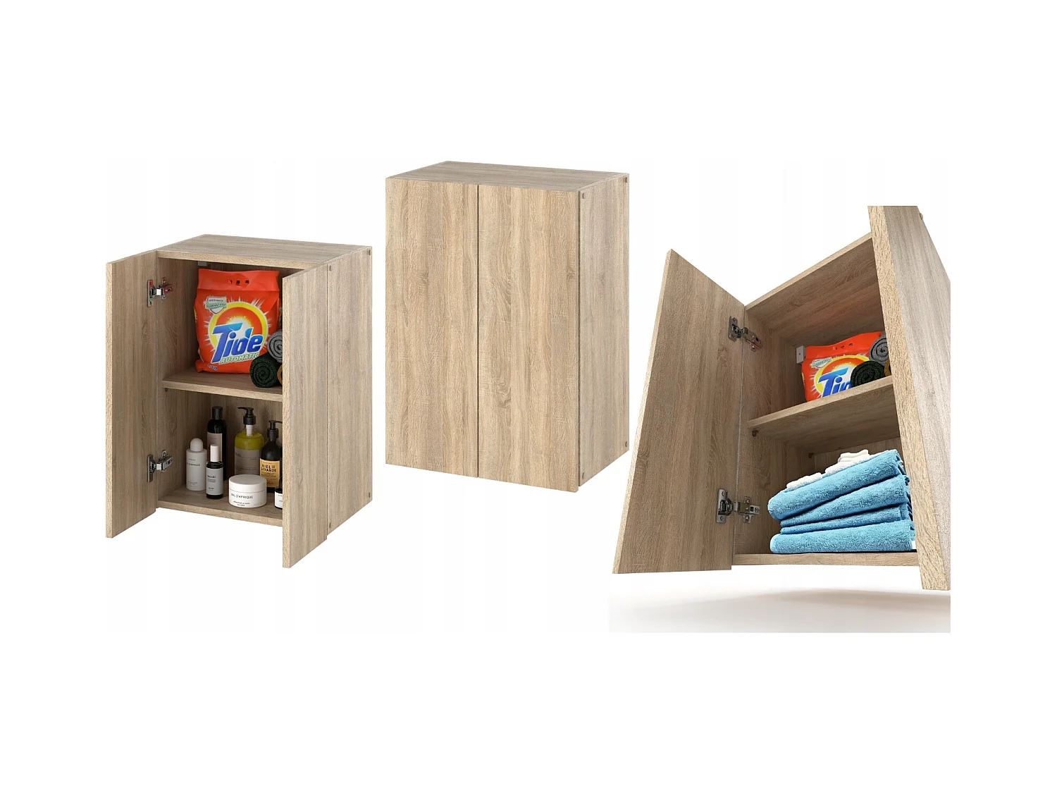 Armoire murale Chêne Sonoma 40x25x60cm – Meuble haut et colonne pour salle de bain