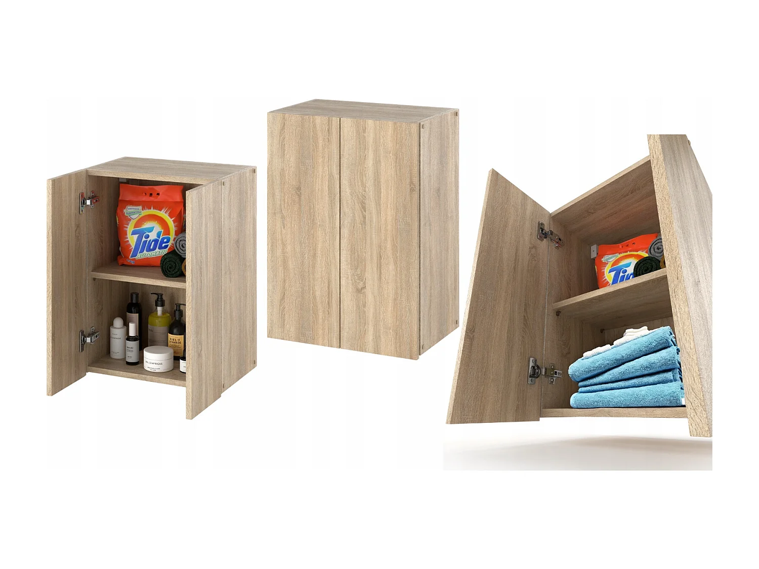 Armoire murale Chêne Sonoma 40x25x60cm – Meuble haut et colonne pour salle de bain