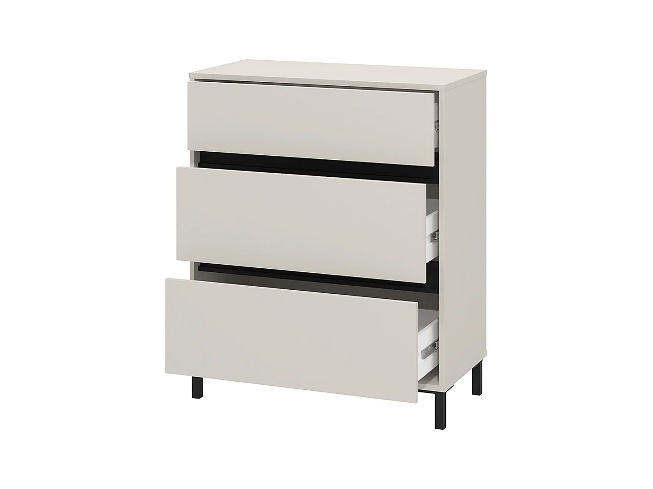 Ensemble chambre lit 160x200, 2 chevets, commode et armoire couleur beige