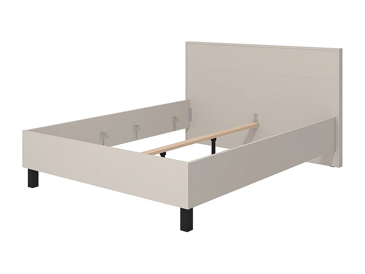 Ensemble chambre lit 160x200, 2 chevets, commode et armoire couleur beige