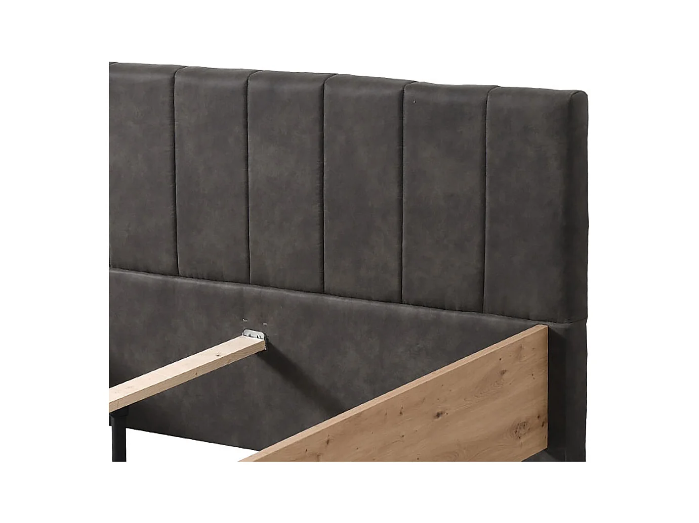 Ensemble chambre lit 160x200 et 2 chevets couleur chêne artisan / noir