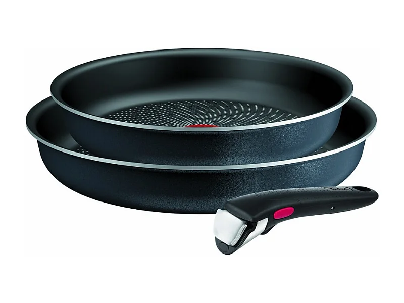 Tefal Lot de 2 poêles aluminium 24 et 28cm + 1 poignée noir - L7239103