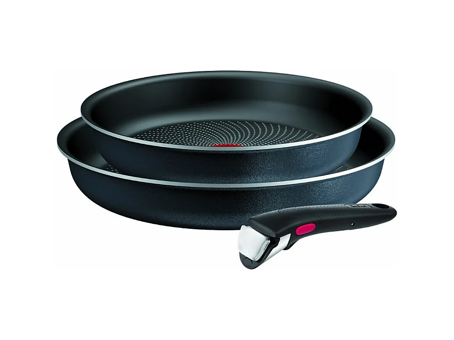 Tefal Lot de 2 poêles aluminium 24 et 28cm + 1 poignée noir - L7239103