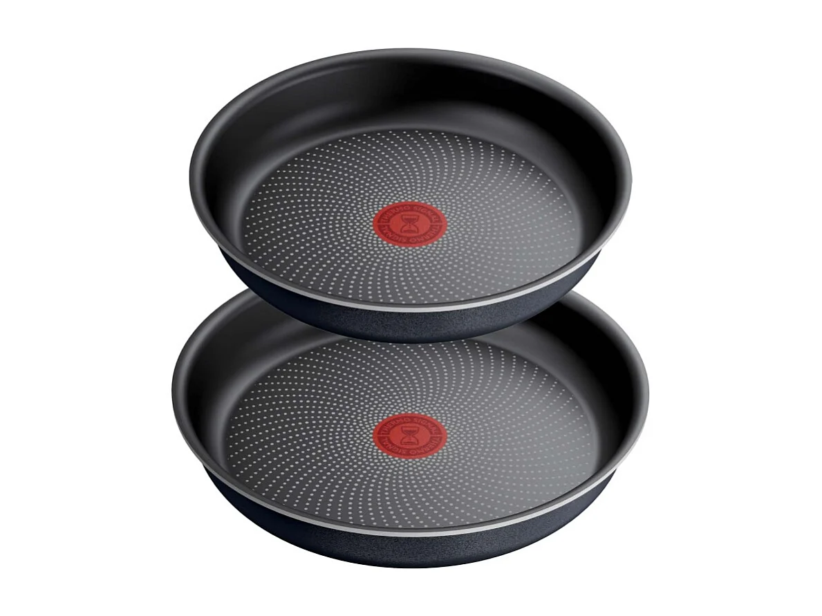 Tefal Lot de 2 poêles aluminium 24 et 28cm + 1 poignée noir - L7239103