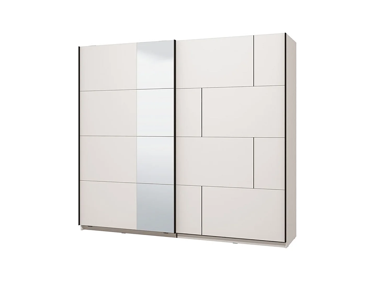 Ensemble chambre lit 160x200, 2 chevets, commode et armoire couleur blanc