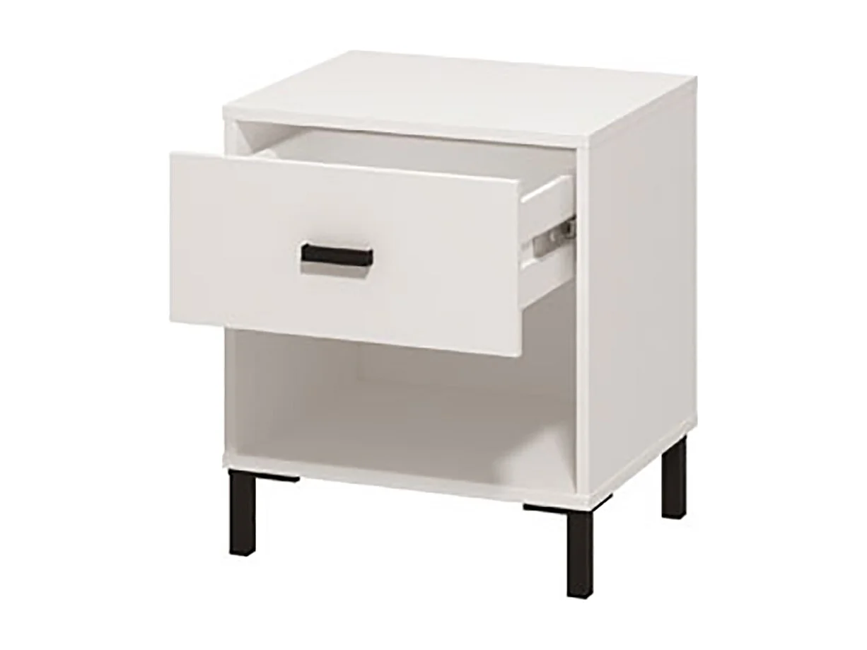 Ensemble chambre lit 160x200, 2 chevets, commode et armoire couleur blanc