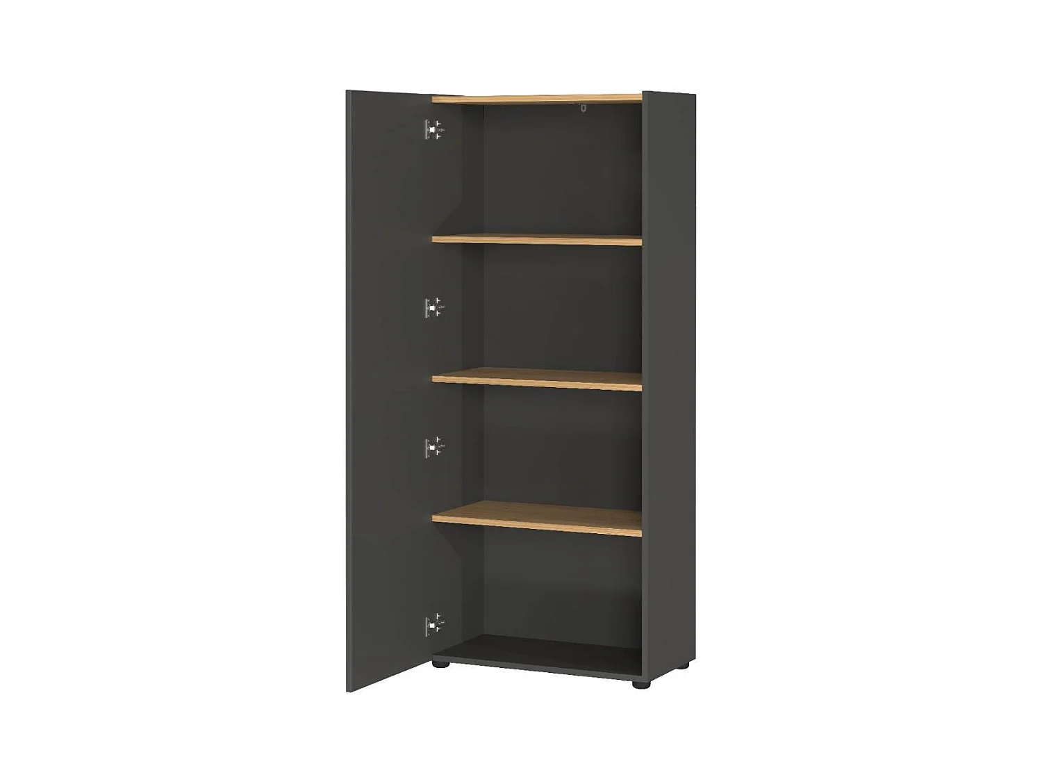 Büroschrank Schrank Büro in Dunkelgrau mit drei Einlegeböden