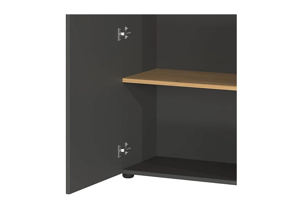 Büroschrank Schrank Büro in Dunkelgrau mit drei Einlegeböden