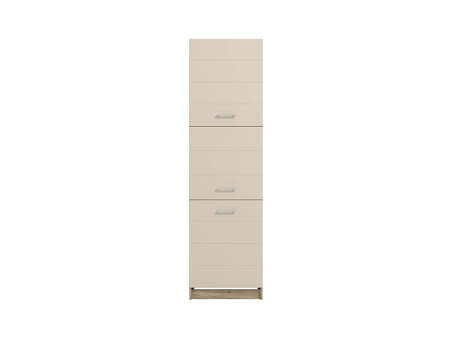 Colonne de cuisine 3 portes couleur beige brillant / chêne - Longueur 60 x Profondeur 57.5 x Hauteur 214.5 cm