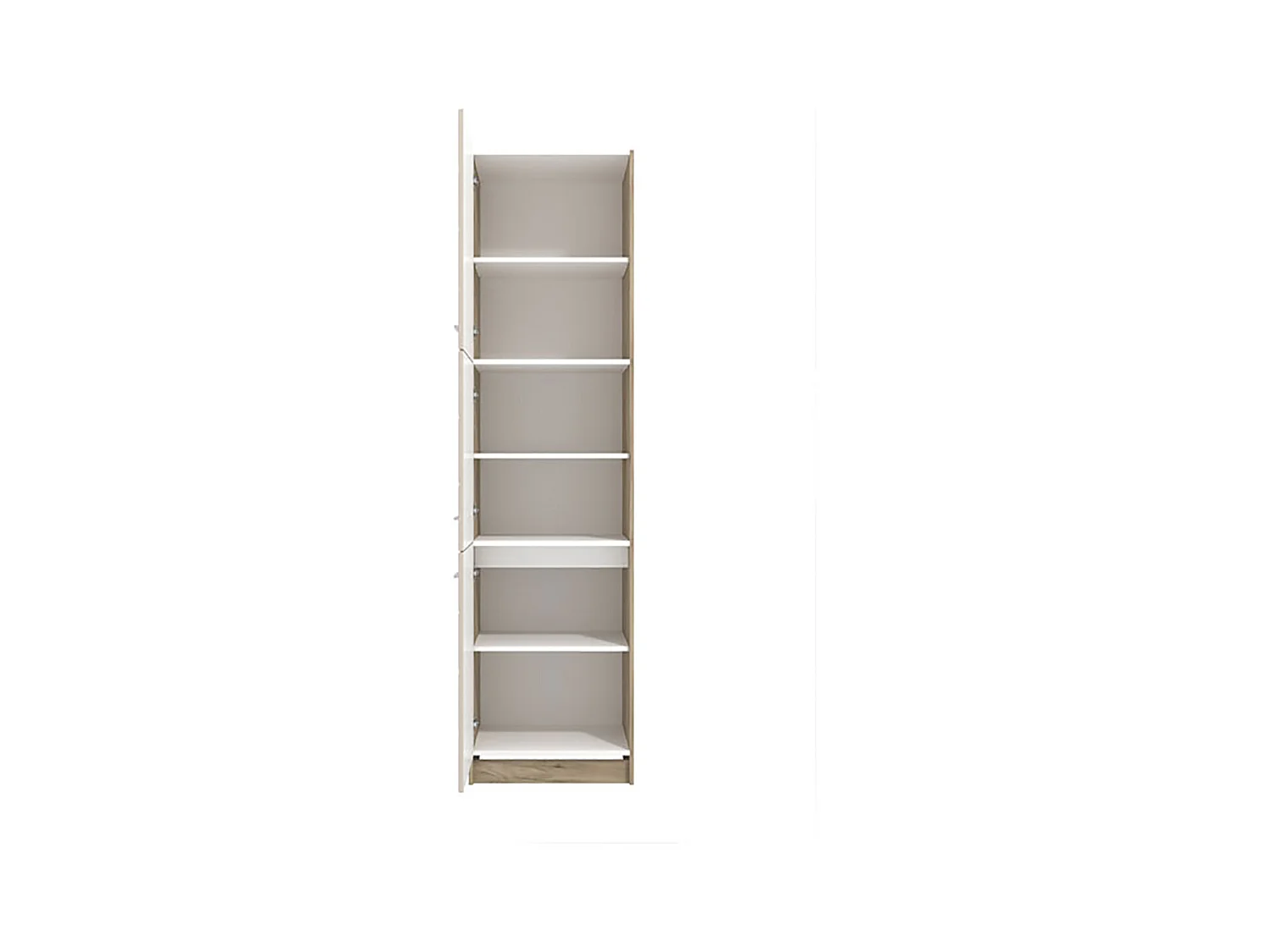 Colonne de cuisine 3 portes couleur beige brillant / chêne - Longueur 60 x Profondeur 57.5 x Hauteur 214.5 cm