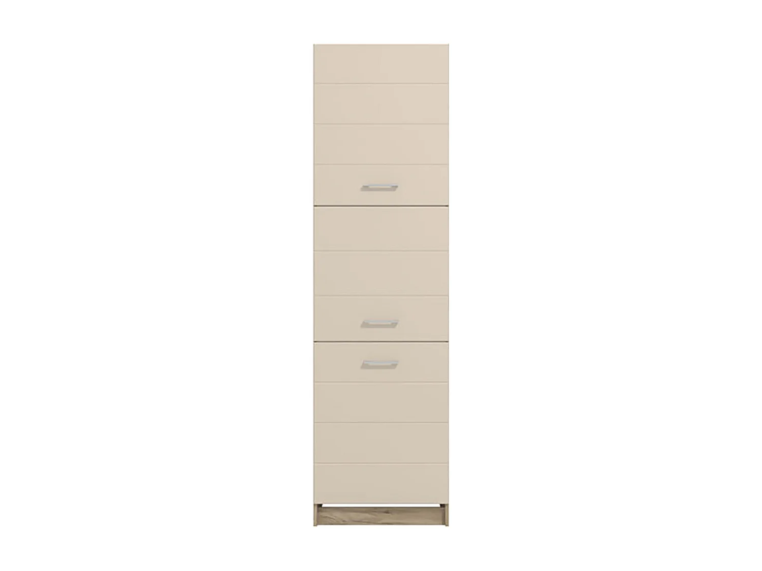 Colonne de cuisine 3 portes couleur beige brillant / chêne - Longueur 60 x Profondeur 57.5 x Hauteur 214.5 cm