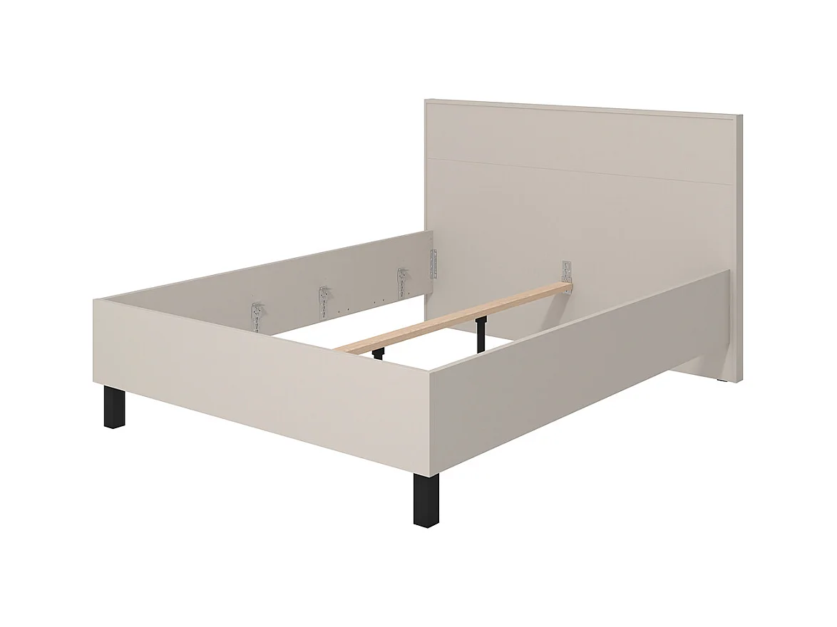 Ensemble chambre lit 160x200 et 2 chevets couleur beige