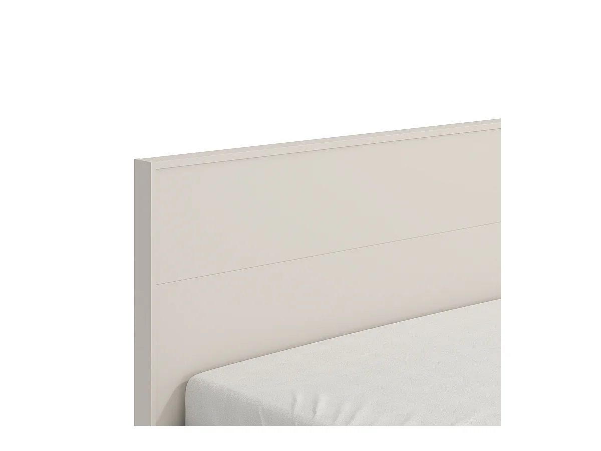 Ensemble chambre lit 160x200 et 2 chevets couleur beige