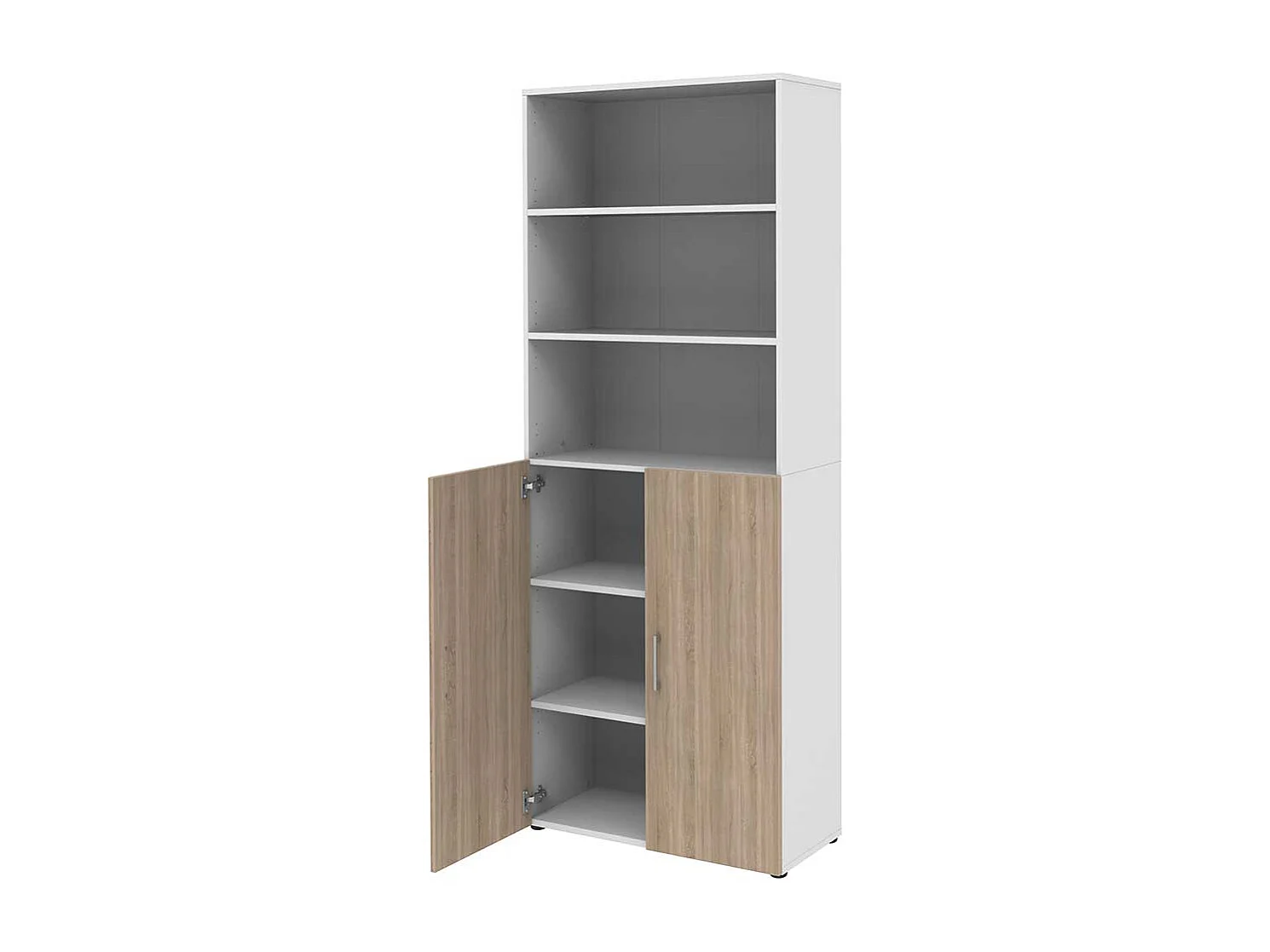 Hoher Aktenschrank Made in Germany Wei� & Sonoma Eiche