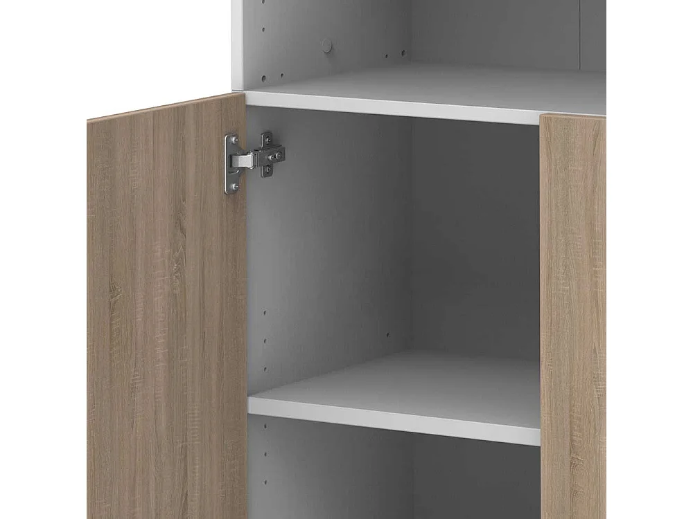 Hoher Aktenschrank Made in Germany Wei� & Sonoma Eiche