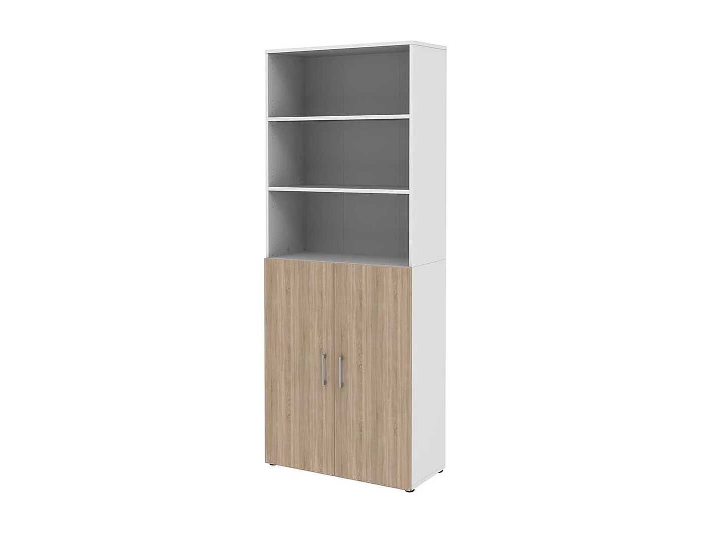 Hoher Aktenschrank Made in Germany Wei� & Sonoma Eiche