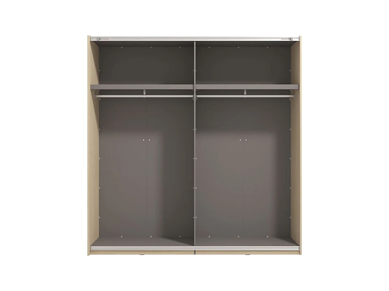 Ensemble chambre lit 160x200, 2 chevets, commode et armoire couleur chêne clair