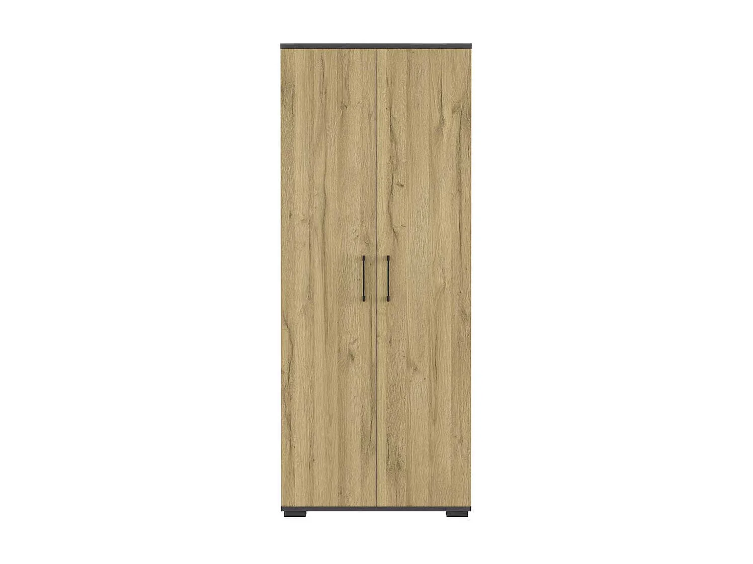 Büroschrank in Wildeichefarben und Dunkelgrau 200 cm hoch