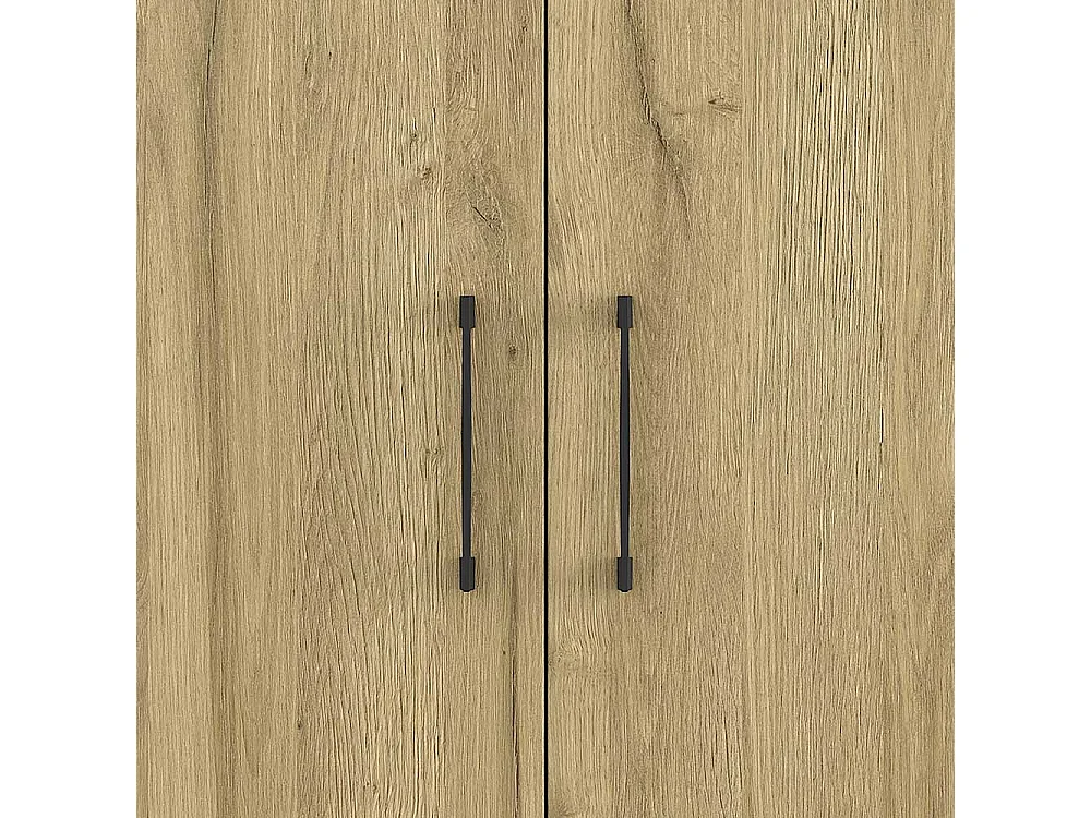 Büroschrank in Wildeichefarben und Dunkelgrau 200 cm hoch