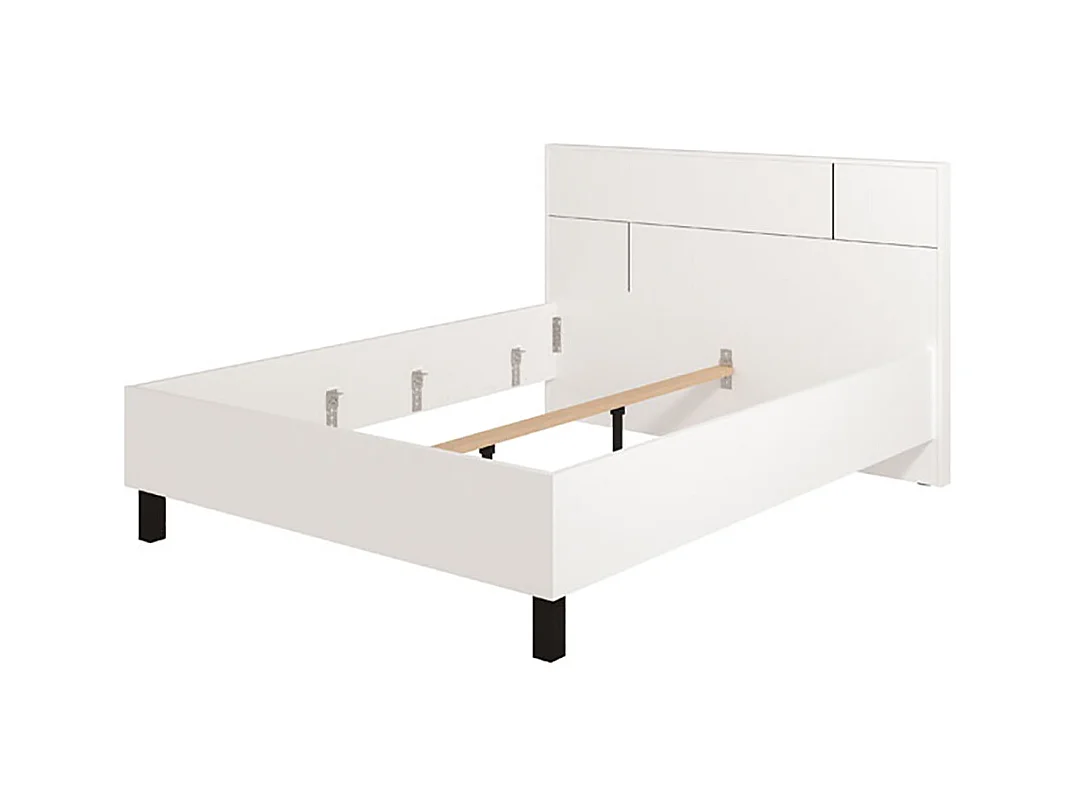 Ensemble chambre lit 160x200 et 2 chevets couleur blanc