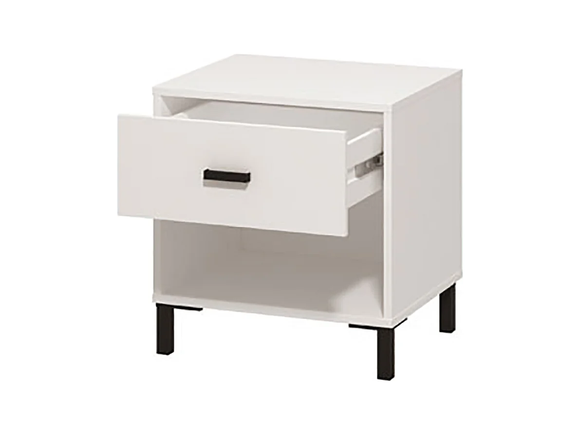 Ensemble chambre lit 160x200 et 2 chevets couleur blanc