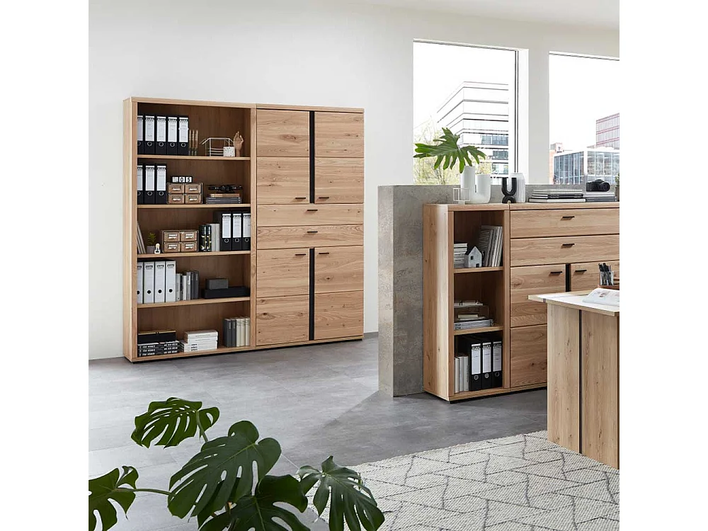 Schrank für Ordner in Wildeichefarben zwei Schubladen