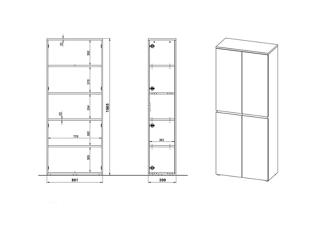 Home Office Schrank für Ordner Wildeichefarben & Anthrazit
