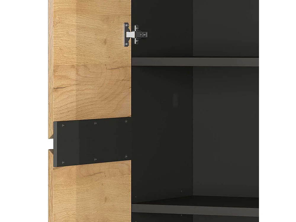 Home Office Schrank für Ordner Wildeichefarben & Anthrazit