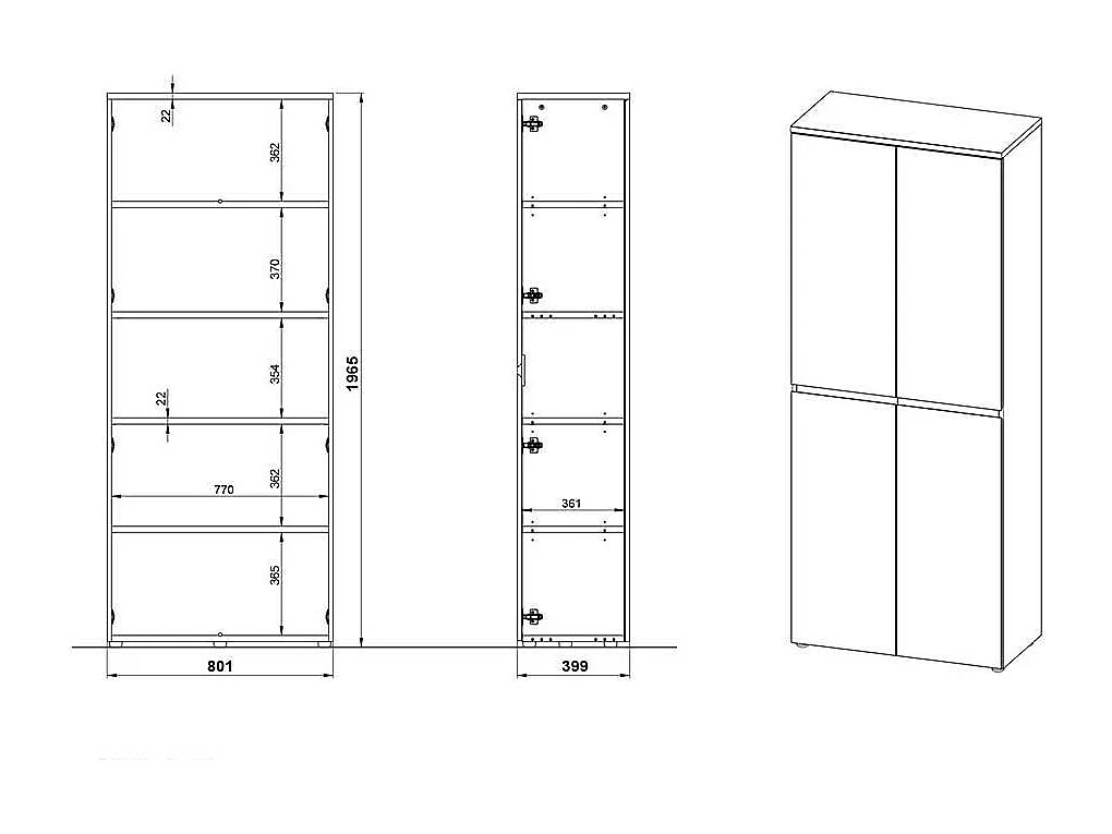Home Office Schrank für Ordner Wildeichefarben & Anthrazit