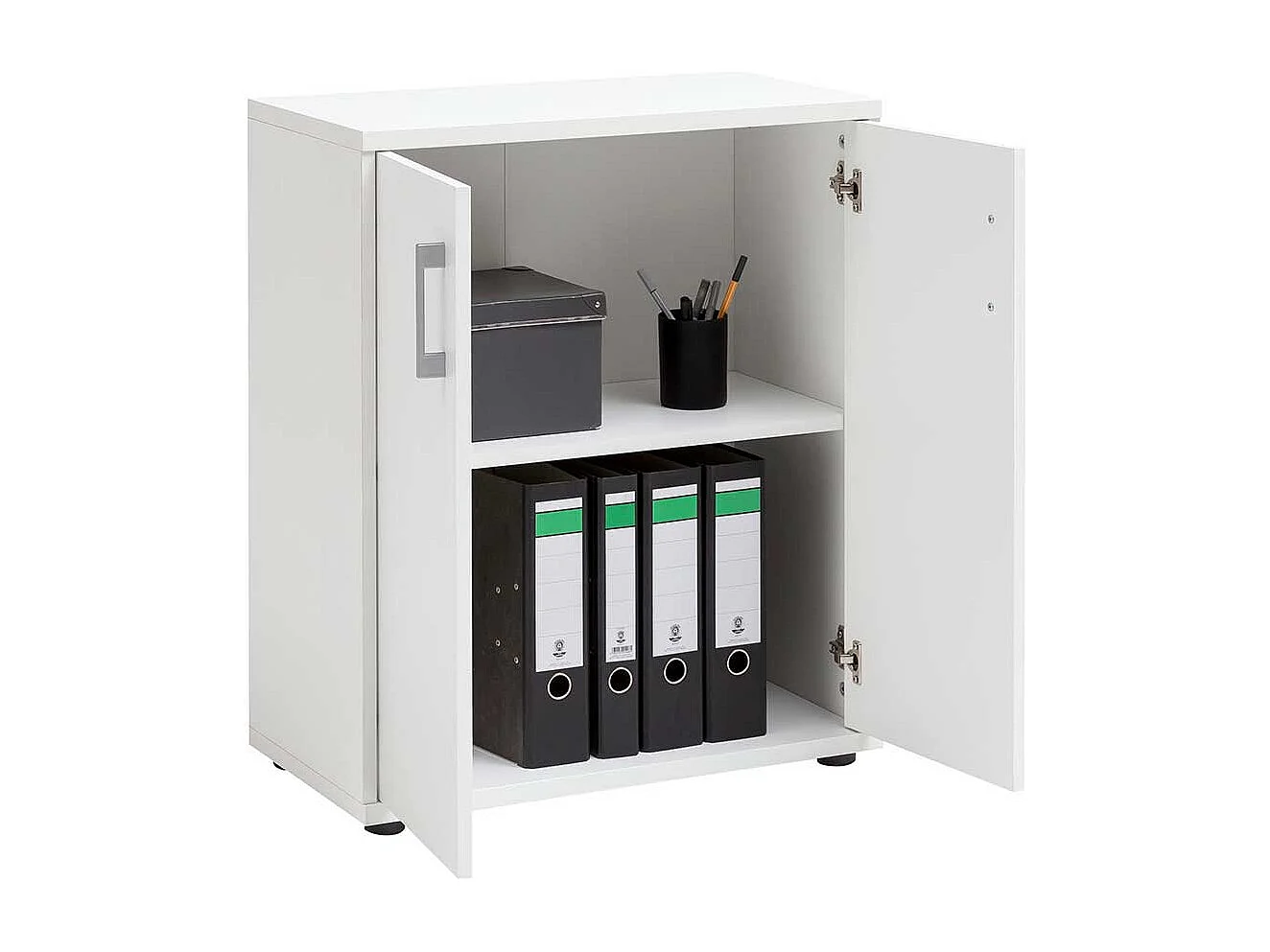 Ordnerschrank in Weiß melaminbeschichtet 2 türig