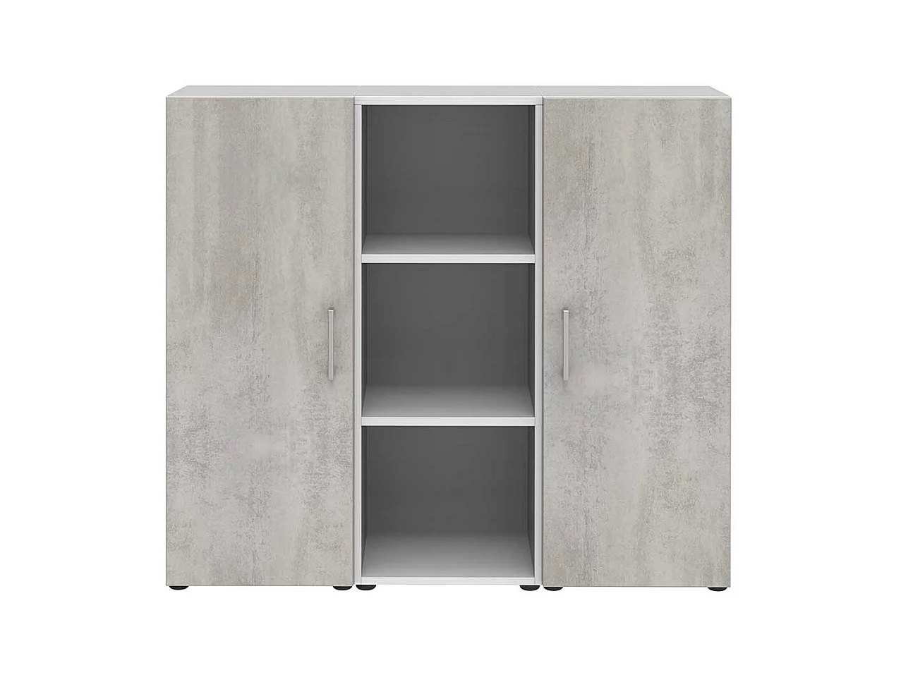 Home Office Aktenschrank in Wei� Beton Optik Grau