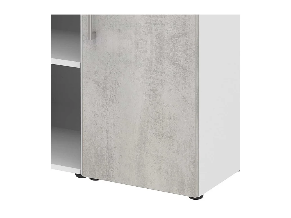 Home Office Aktenschrank in Wei� Beton Optik Grau
