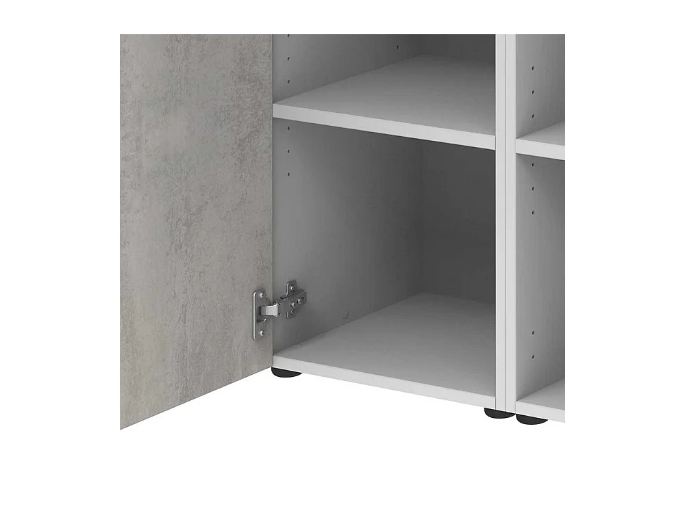 Home Office Aktenschrank in Wei� Beton Optik Grau