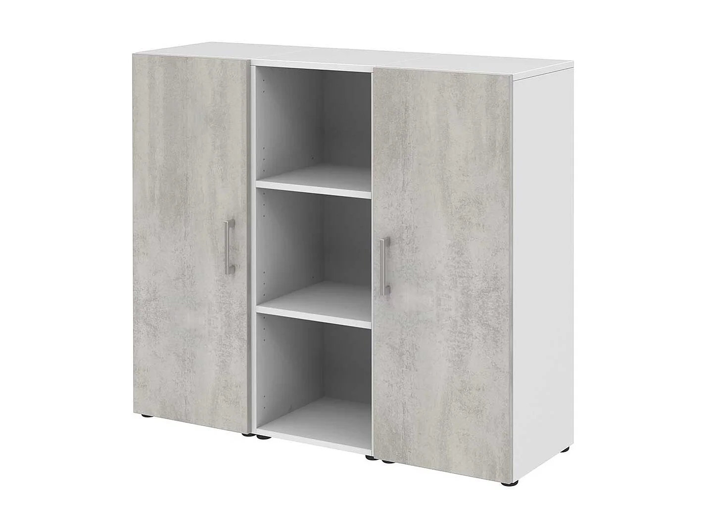 Home Office Aktenschrank in Wei� Beton Optik Grau
