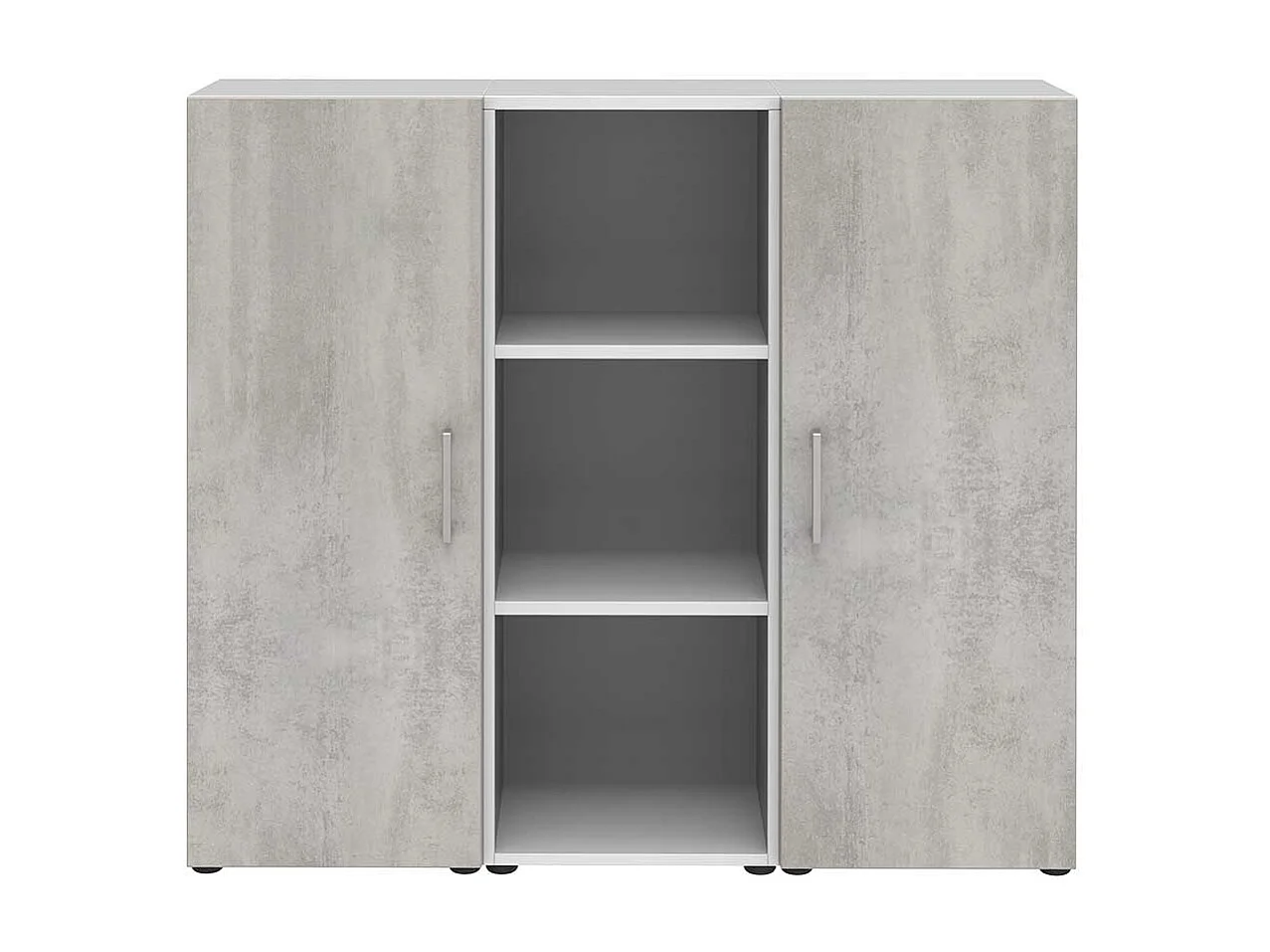 Home Office Aktenschrank in Wei� Beton Optik Grau