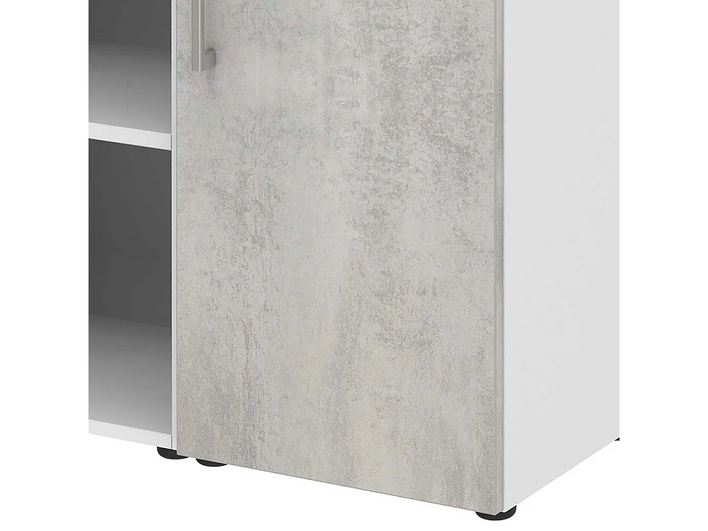 Home Office Aktenschrank in Wei� Beton Optik Grau