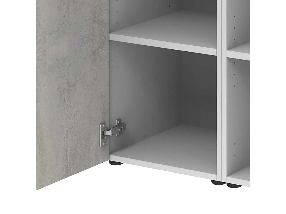 Home Office Aktenschrank in Wei� Beton Optik Grau