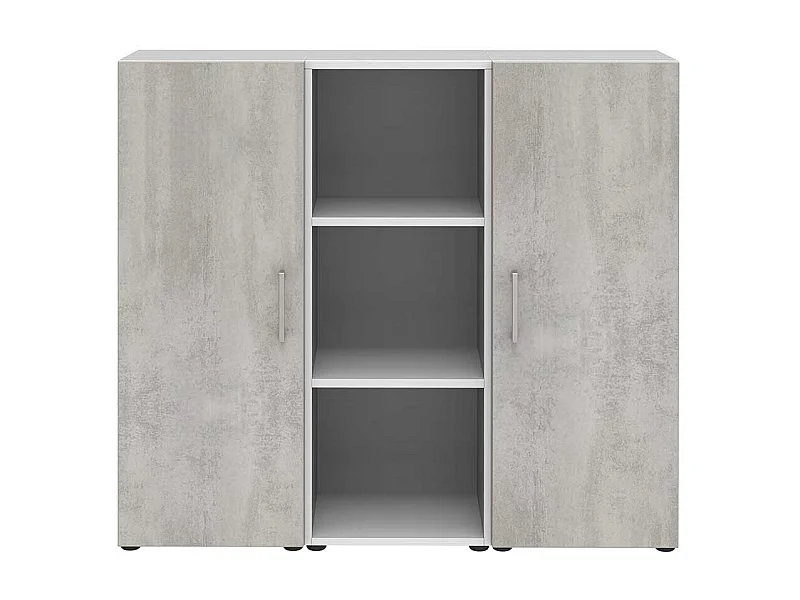 Home Office Aktenschrank in Wei� Beton Optik Grau