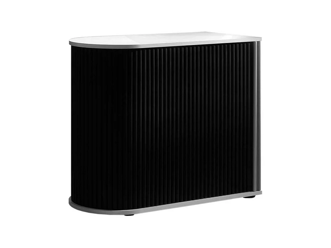 Büroschrank mit Rollo Schwarz und Weiß (zweiteilig)