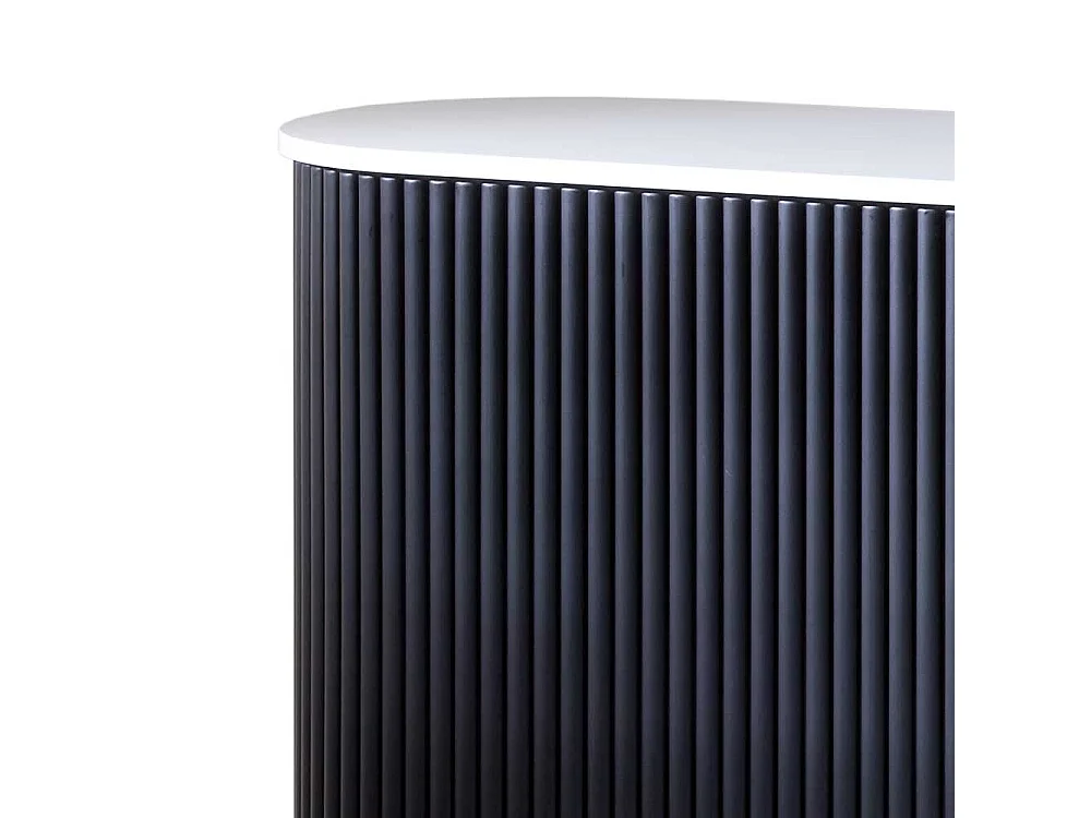 Büroschrank mit Rollo Schwarz und Weiß (zweiteilig)