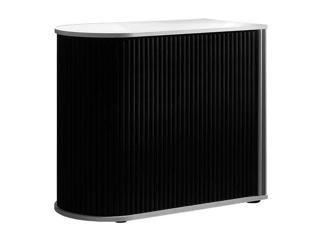 Büroschrank mit Rollo Schwarz und Weiß (zweiteilig)