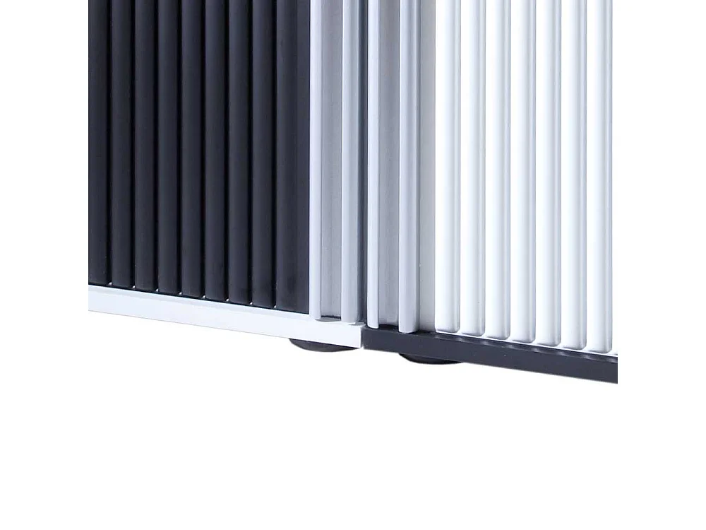 Büroschrank mit Rollo Schwarz und Weiß (zweiteilig)