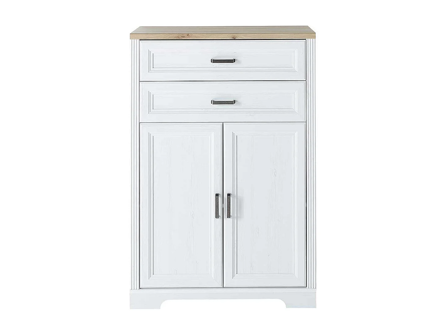 Büroschrank Landhaus Stil 127 cm hoch zwei Schubladen