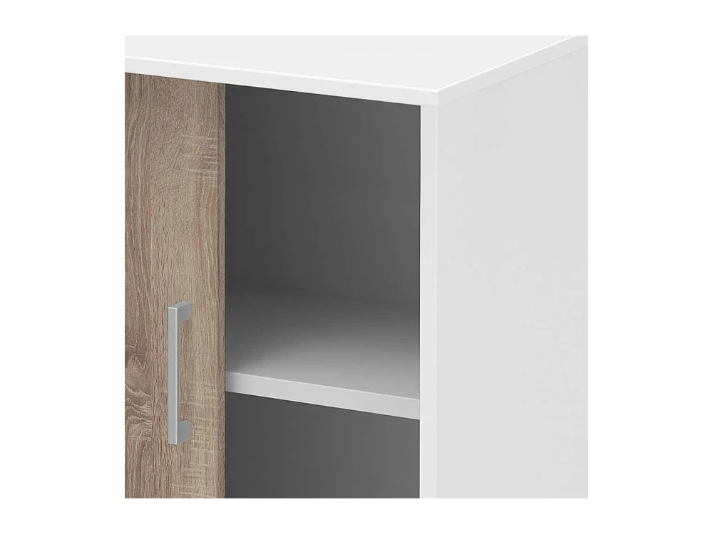 Aktenordnerschrank mit Schiebet�ren Wei� Eiche Sonoma