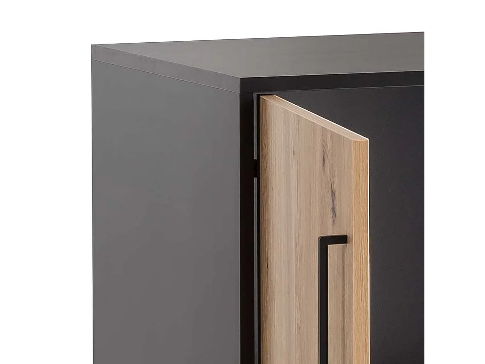 Büroschrank Schrank Büro in Wildeichefarben mit Metallgriffen