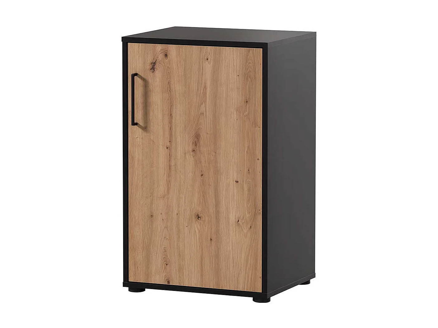 Büroschrank Schrank Büro in Wildeichefarben mit Metallgriffen