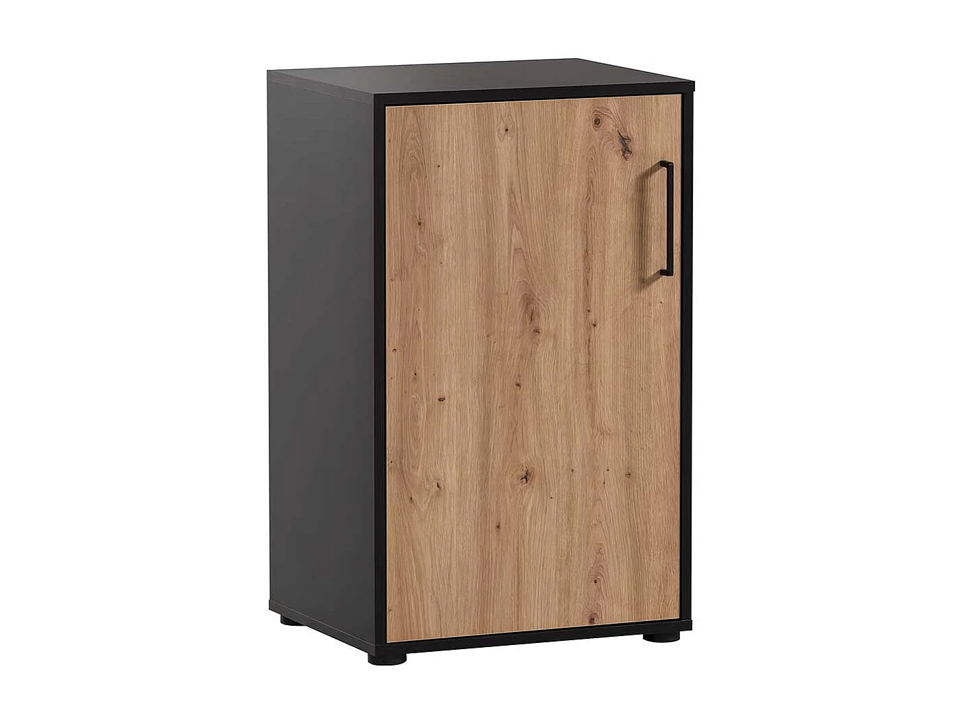 Büroschrank Schrank Büro in Wildeichefarben mit Metallgriffen