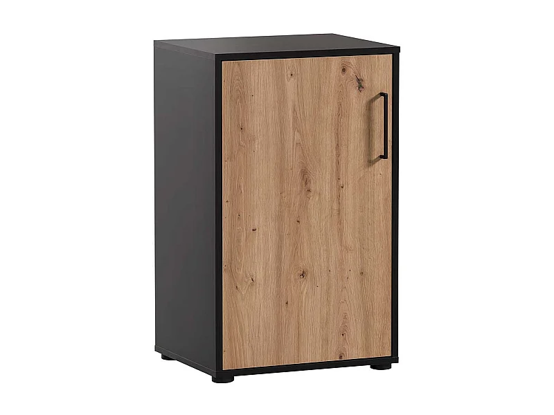 Büroschrank Schrank Büro in Wildeichefarben mit Metallgriffen