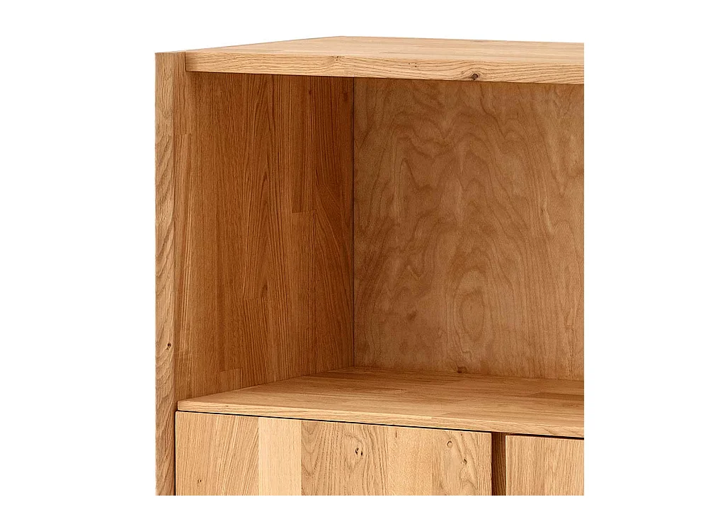 Abschließbarer Aktenschrank aus Wildeiche Massivholz Drehtüren